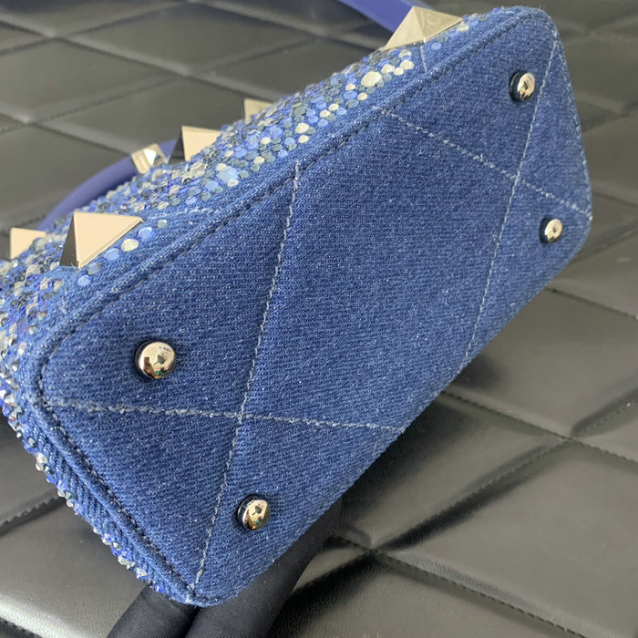 Valentino Garavani Roman Stud Tote Bag Denim V0095