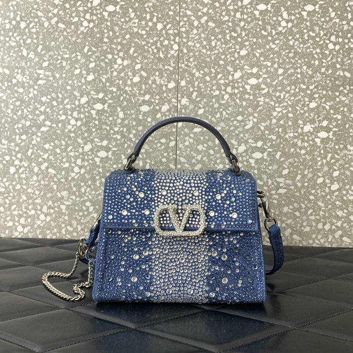 Valentino Mini Vsling Handbag Denim V0097