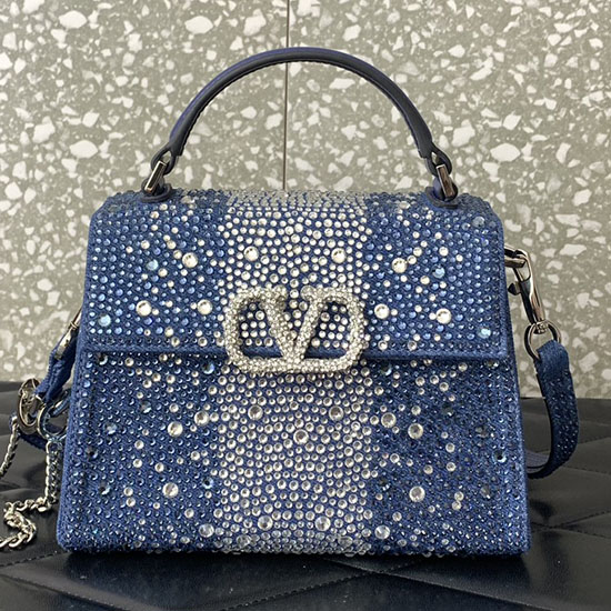 Valentino Mini Vsling Handbag Denim V0097