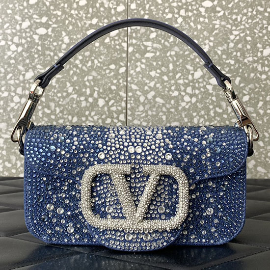 Valentino Small Loco Shoulder Bag Denim V5030