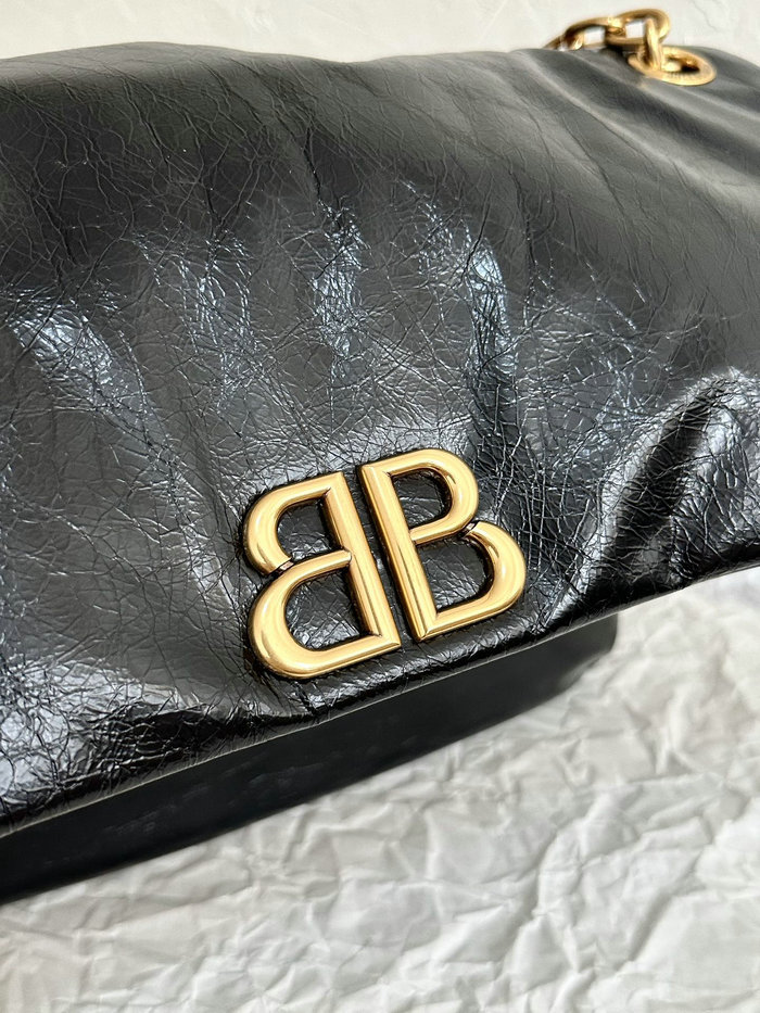 Balenciaga Monaco Large Chain Bag Black With Gold B765933