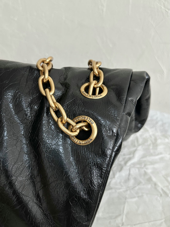 Balenciaga Monaco Large Chain Bag Black With Gold B765933