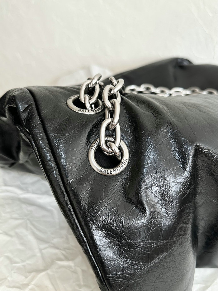 Balenciaga Monaco Large Chain Bag Black With Silver B765933