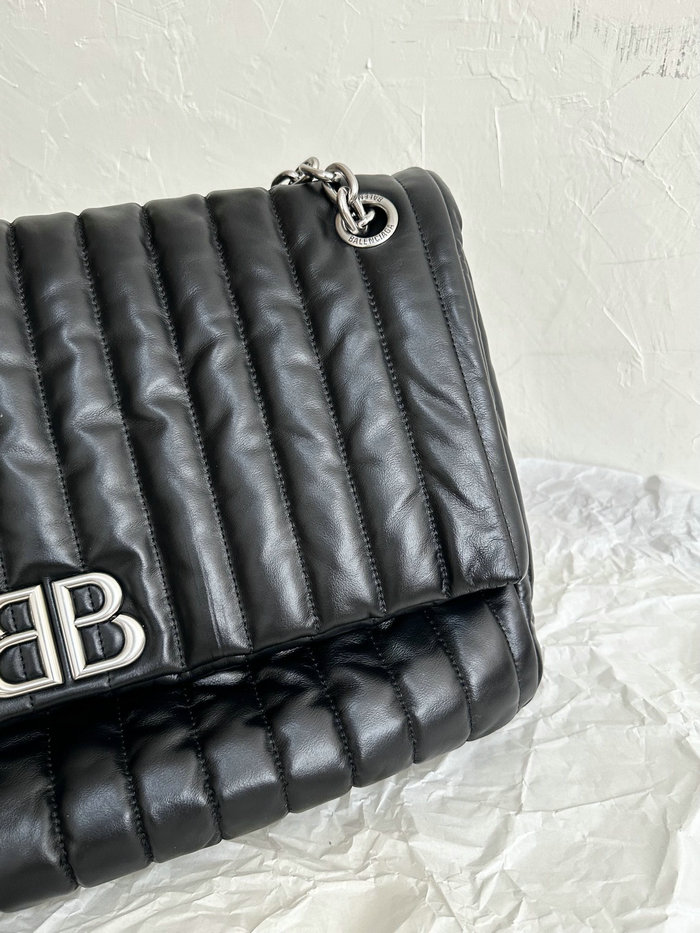 Balenciaga Quilted Monaco Large Chain Bag Black B765933