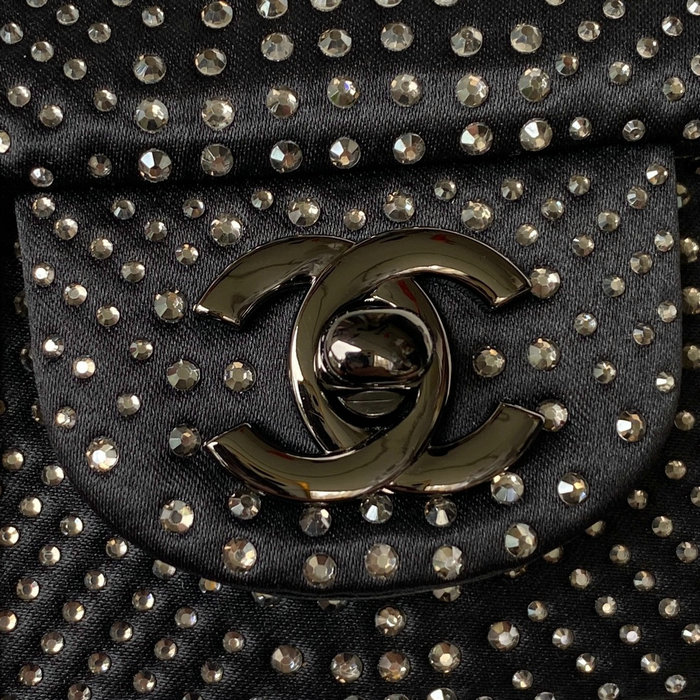 Chanel Crystal Studs Classic Small Handbag Black A0116