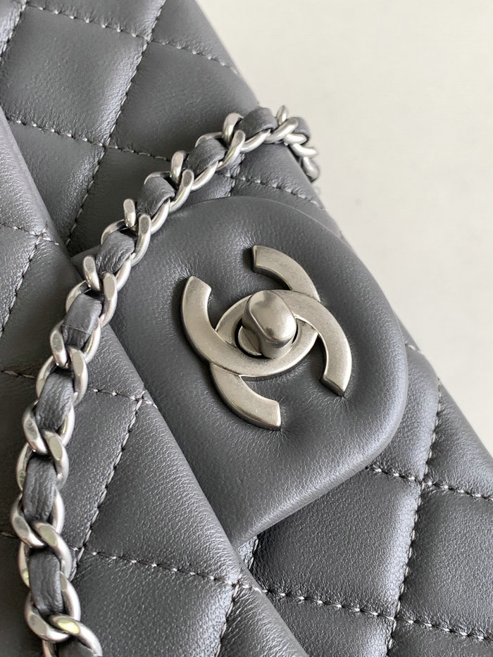 Chanel Lambskin Flap Bag Grey AS1787