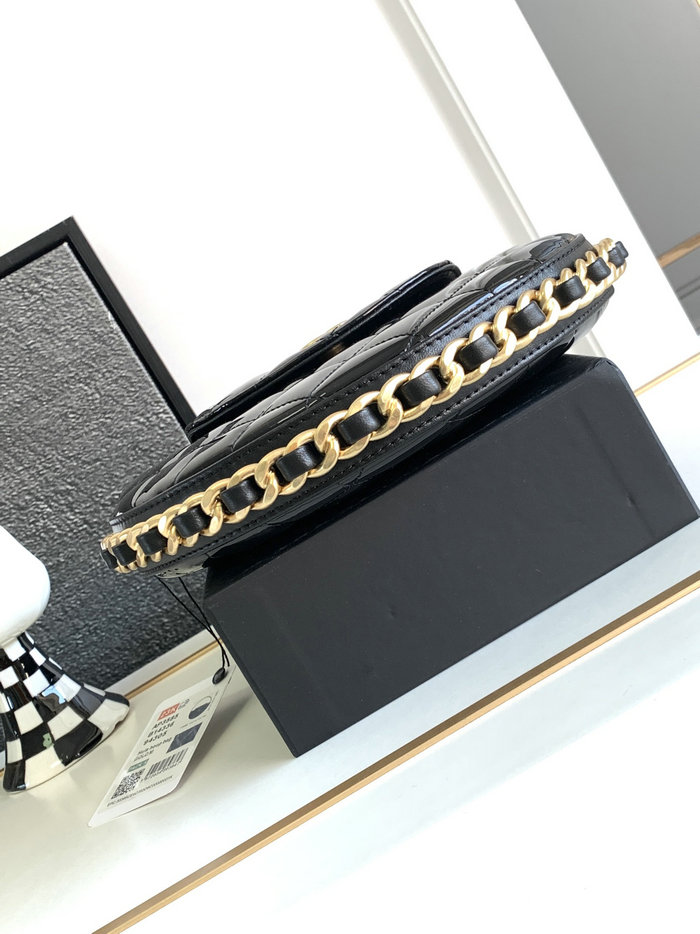 Chanel Patent Leather Clutch Black AP3585