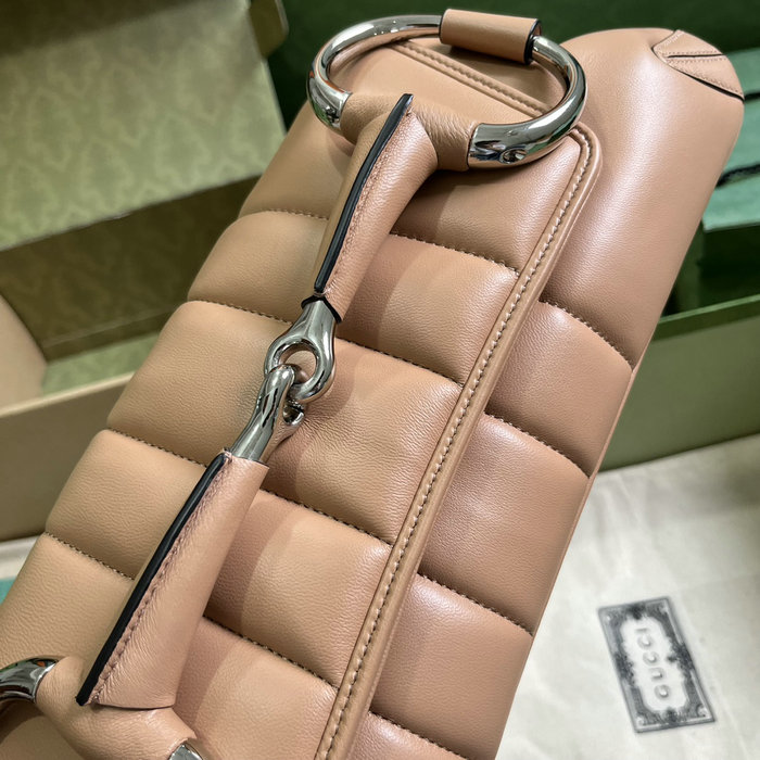 Gucci Horsebit Chain Medium Shoulder Bag Beige 764255