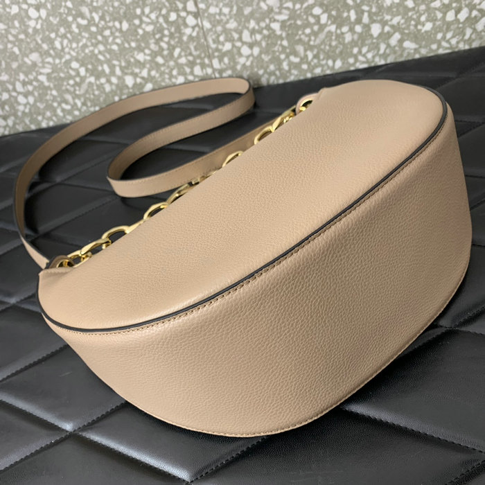 Valentino Small Vlogo Moon Hobo Bag Beige V0098