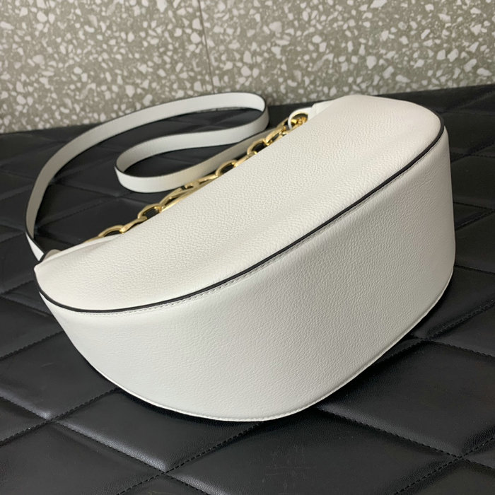 Valentino Small Vlogo Moon Hobo Bag White V0098