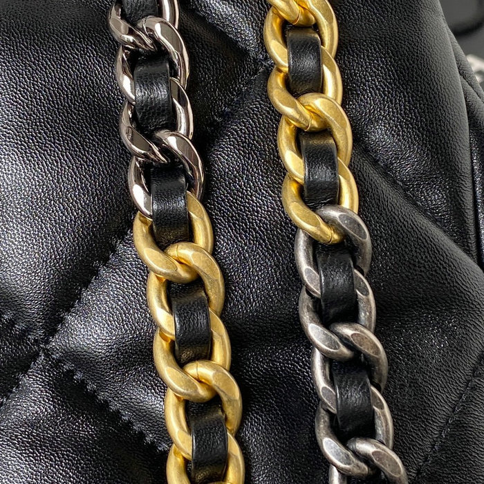 Chanel 19 Lambskin Backpack Black with Gold hardware AS4223