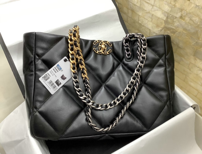 Chanel 19 Shopping Bag Black AS3660