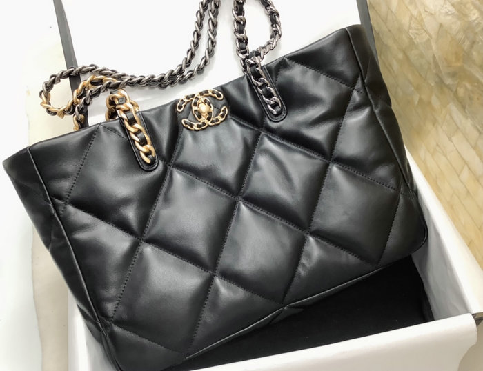 Chanel 19 Shopping Bag Black AS3660