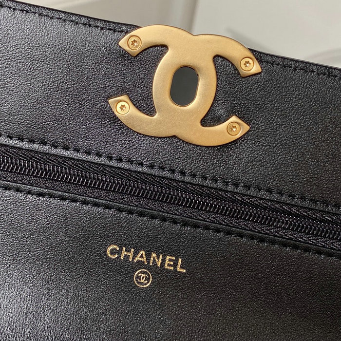 Chanel 19 Wallet On Chain Black with Gold hardware AP3267