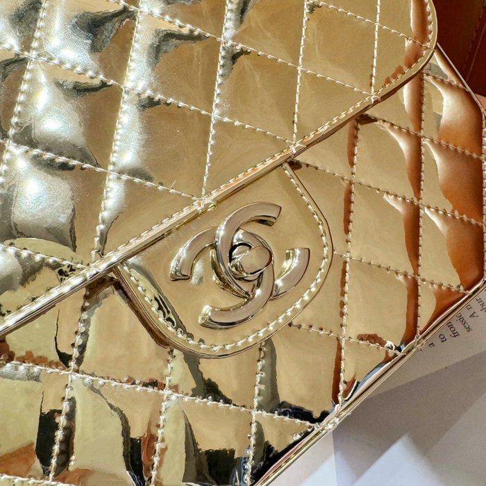 Chanel Backpack & Star Coin Purse Gold AS4649