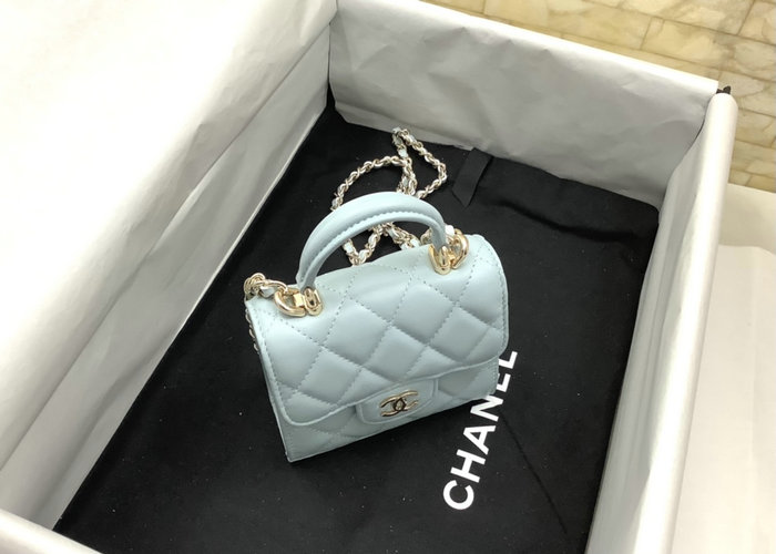 Chanel Clutch With Chain Blue AP2682