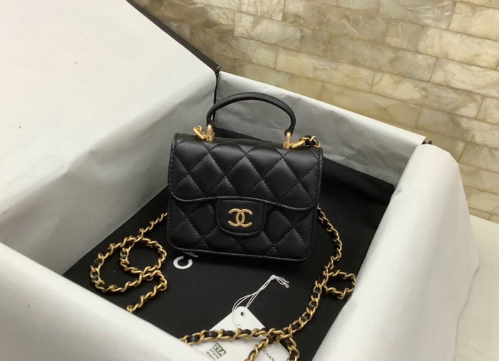 Chanel Flap Coin Purse with Chain Black AP2200