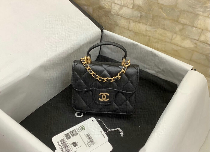 Chanel Flap Coin Purse with Chain Black AP2200