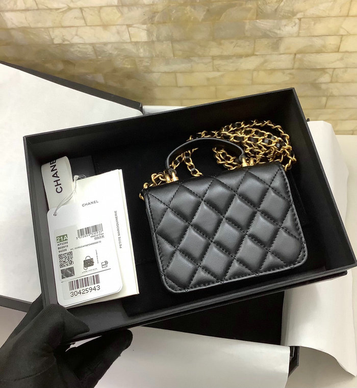 Chanel Flap Coin Purse with Chain Black AP2200