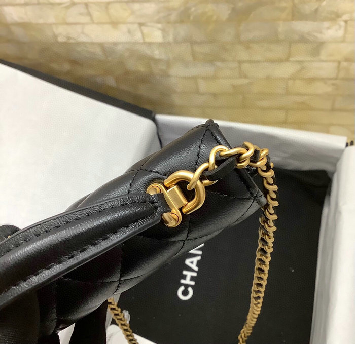 Chanel Flap Coin Purse with Chain Black AP2200