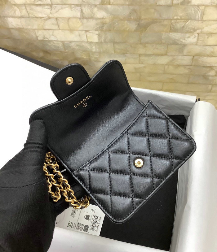 Chanel Flap Coin Purse with Chain Black AP2200