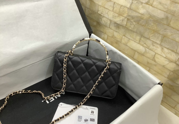 Chanel Flap Phone Holder with Chain Black AP3575