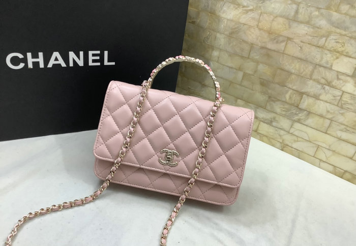 Chanel Flap shoulder with Handle Pink AP3574