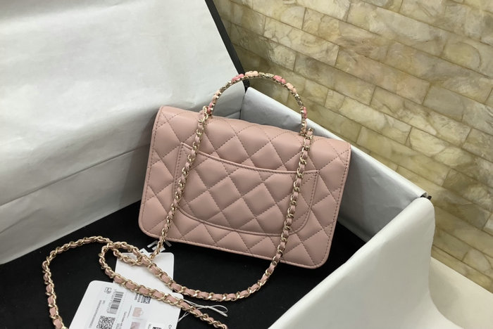 Chanel Flap shoulder with Handle Pink AP3574