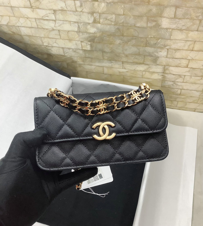 Chanel Grain Calfskin Wallet with Chain AP3021