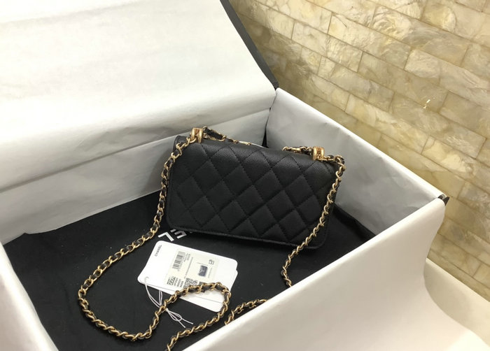 Chanel Grain Calfskin Wallet with Chain AP3021