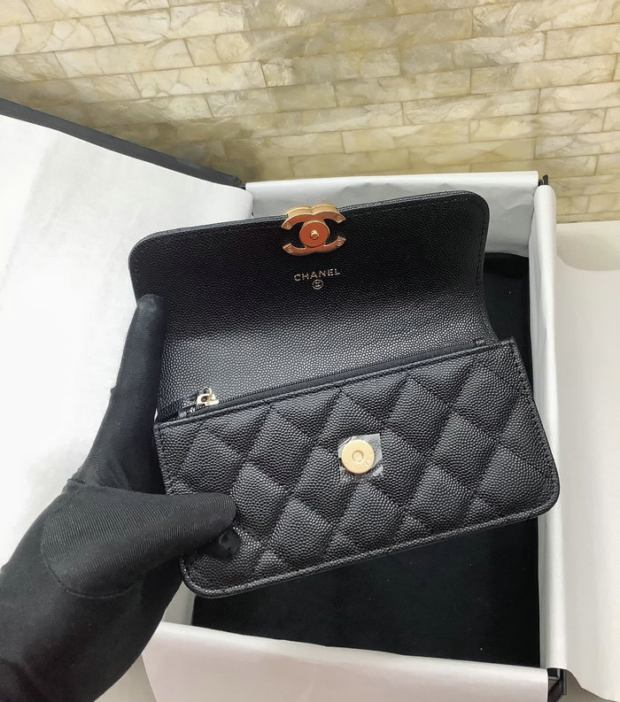 Chanel Grain Calfskin Wallet with Chain AP3021