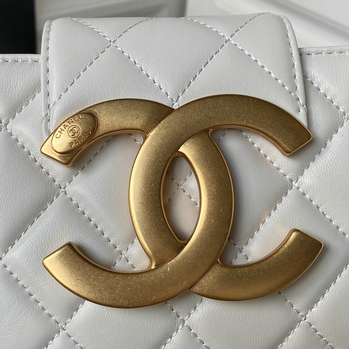 Chanel Lambskin Baguette Bag White AS4611