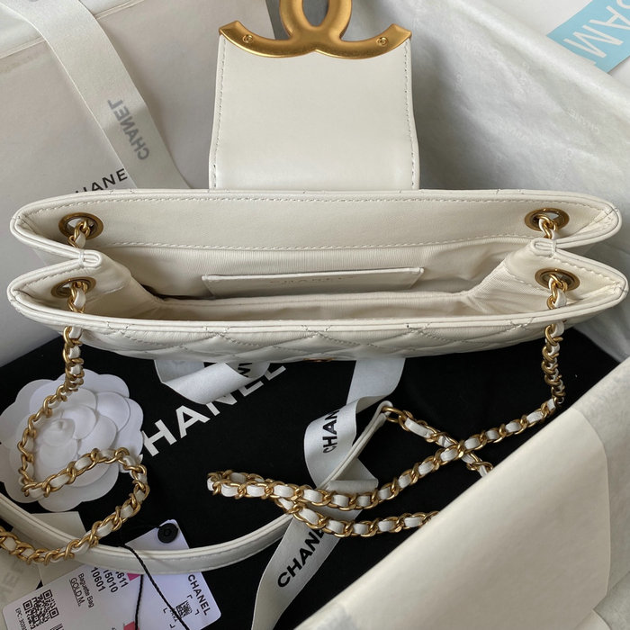 Chanel Lambskin Baguette Bag White AS4611