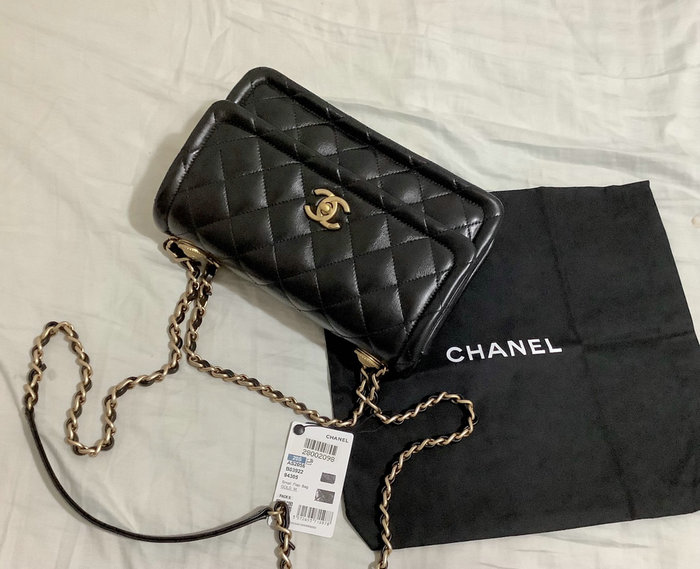 Chanel Lambskin Flap Bag Black AS2056