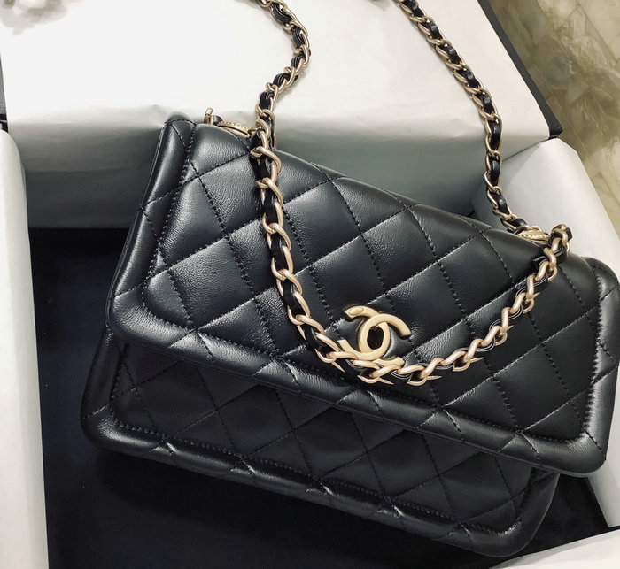 Chanel Lambskin Flap Bag Black AS2056