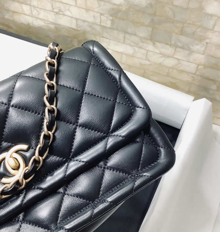 Chanel Lambskin Flap Bag Black AS2056