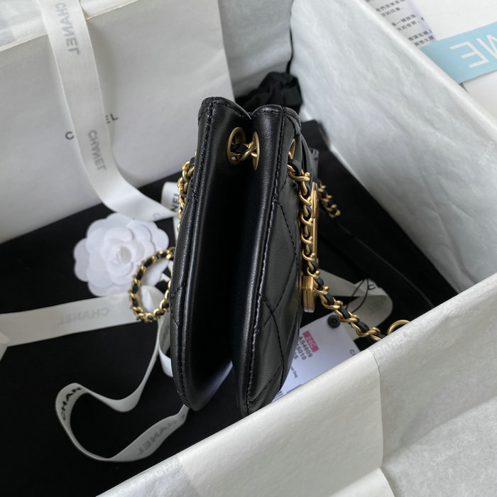 Chanel Lambskin Small Messenger Bag Black AS4609