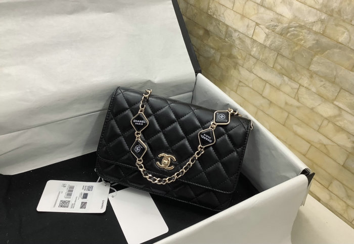 Chanel Lambskin WOC Chain Wallet AP3412