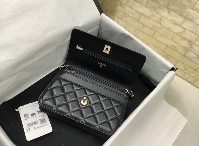 Chanel Lambskin WOC Chain Wallet AP3412