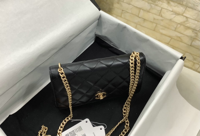 Chanel Lambskin WOC Wallet Black AP3297