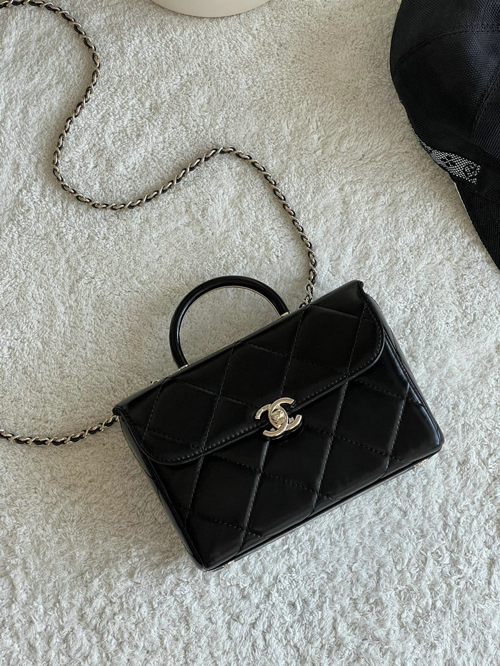 Chanel Leather Small Box Bag Black AS4470