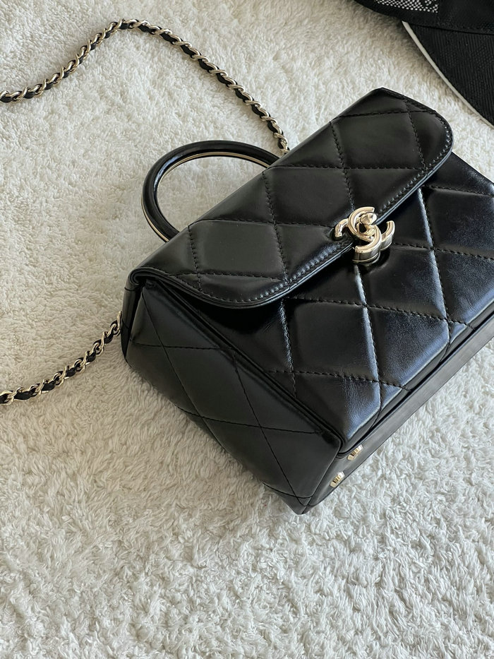 Chanel Leather Small Box Bag Black AS4470