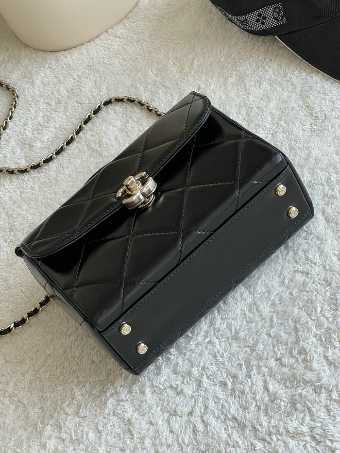 Chanel Leather Small Box Bag Black AS4470