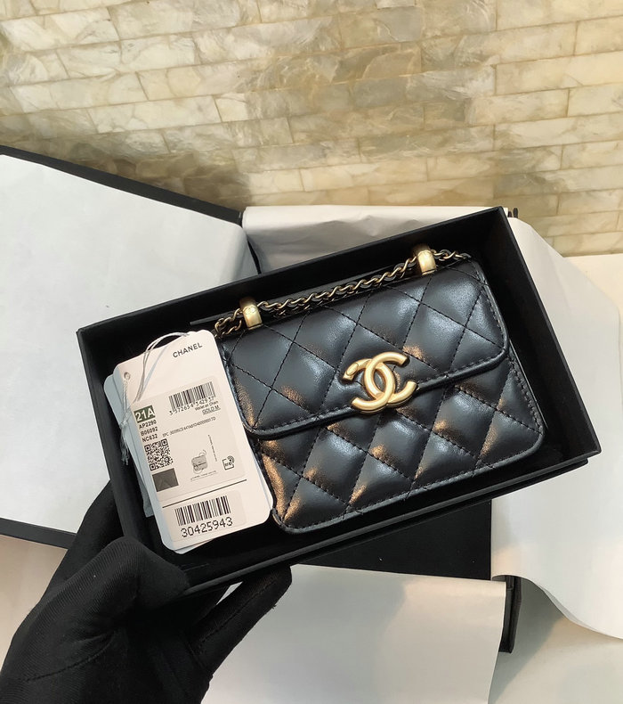 Chanel Mini Wallet on Chain Black AP2290