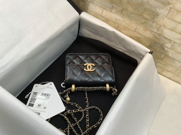 Chanel Mini Wallet on Chain Black AP2290