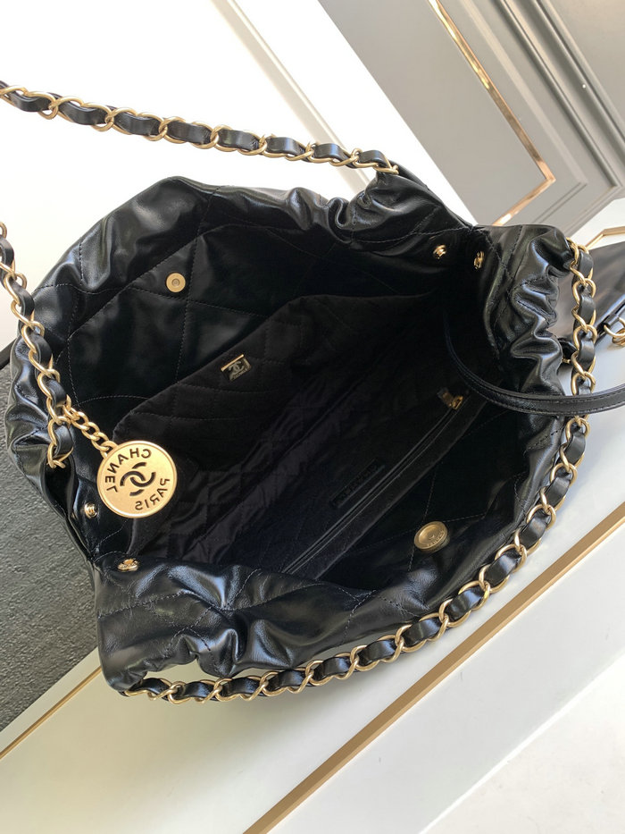 Chanel Shiny Calfskin 22 Handbag with Gold Hardware AS4486