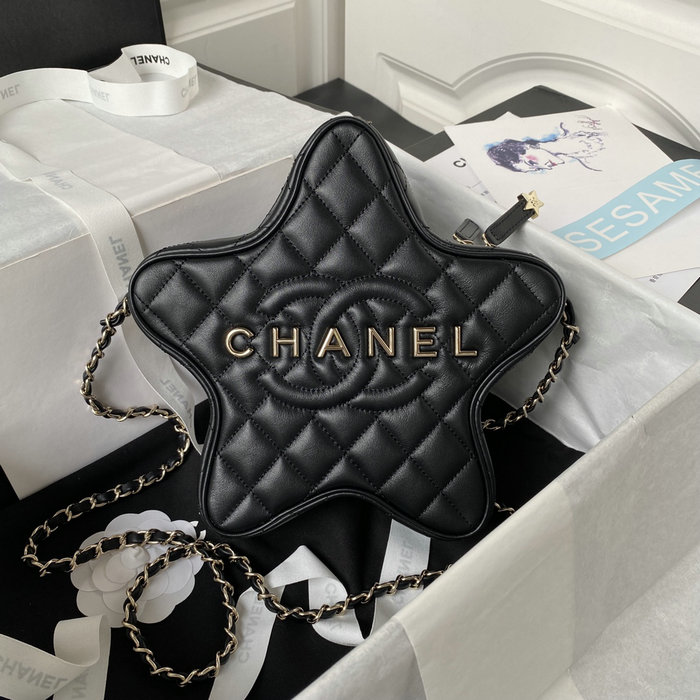 Chanel Star Handbag Black with Gold hardware AS4579