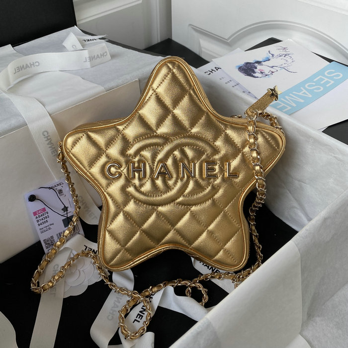 Chanel Star Handbag Gold AS4579