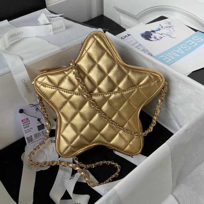 Chanel Star Handbag Gold AS4579