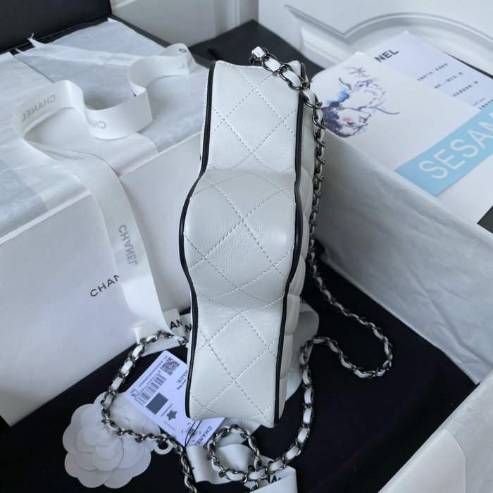 Chanel Star Handbag White with Black hardware AS4579